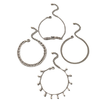 Letter Love Bracelet Set of Four Rhinestone Chain Bracelet Set
