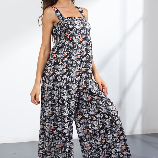 Wholesale Women's Summer Fashion Floral Suspender Jumpsuit