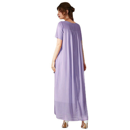 Ladies Summer Fashion Casual Printed Short Sleeve Dress