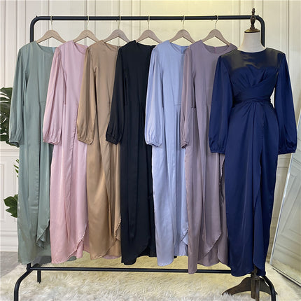 Ladies Fake Two Piece Strap Middle East Dubai Robe Dress