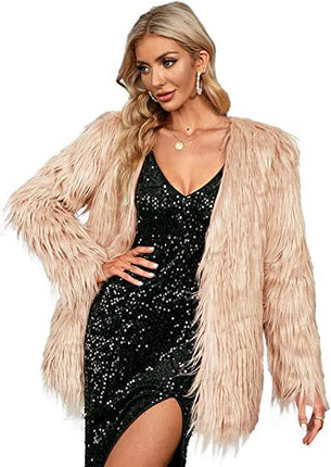 Wholesale Women's Winter Faux Fur Mid-Length Plus Size Long Coat