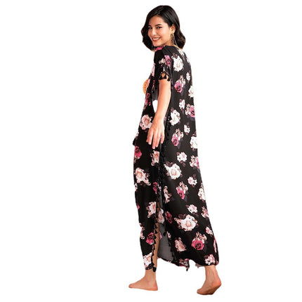 Loungewear florales Nachthemd Dubai islamisches lockeres Freizeitkleid