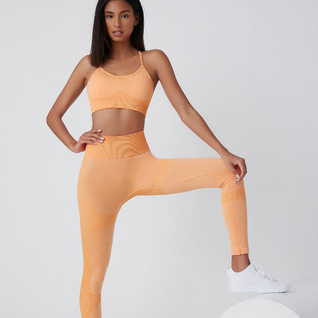 Wholesale Women's Sports Yoga Fitness Vest Leggings Two-piece Set