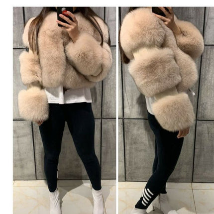 Wholesale Women's Plus Size Faux Fur Coat Short Jacket