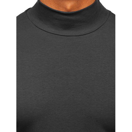 Camiseta de manga larga con cuello alto cálido grueso de otoño para hombre