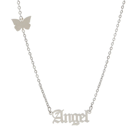 Engels-Halsketten-Mode-Schmetterlings-Schlüsselbein-Kette des englischen Alphabets