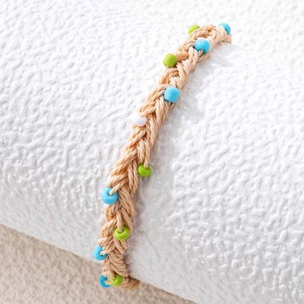 DIY Handmade Linen Cotton Woven Colorful Art Adjustable Bracelet