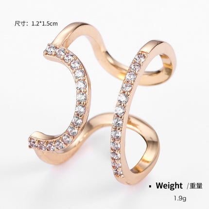 Fashion Gold Plated Copper Zirconia Fingertip Ring