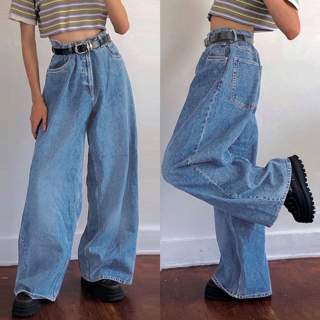 Jeans ajustados rasgados de cintura alta de moda para mujer