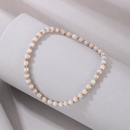 Pearl Alloy Bead Beaded Simple Single Anklet