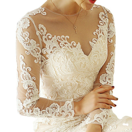 Wholesale Bridal Slim Waist Trailing Lace Mermaid Soft Wedding Dress