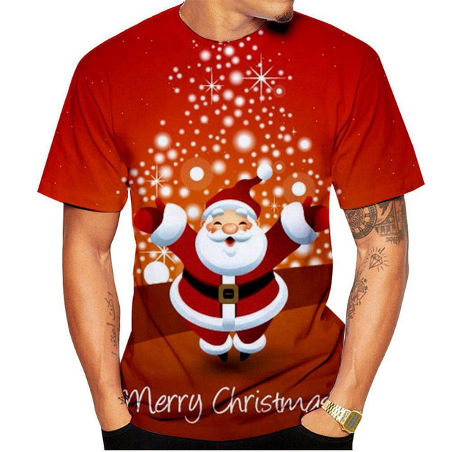 Wholesale Men's Summer Santa Claus Casual Short Sleeve Printing T-Shirt