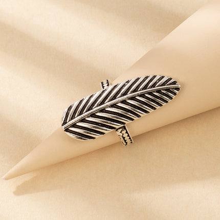 Creative Design Leaves Feather Ring