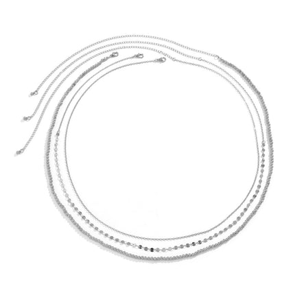 Cadena de cuerpo de cuentas de bola de cadena de cintura de cadena de lentejuelas de metal sexy