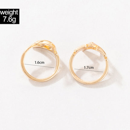 Wholesale Fashion Star Moon Hollow Out Ring Two Pieces