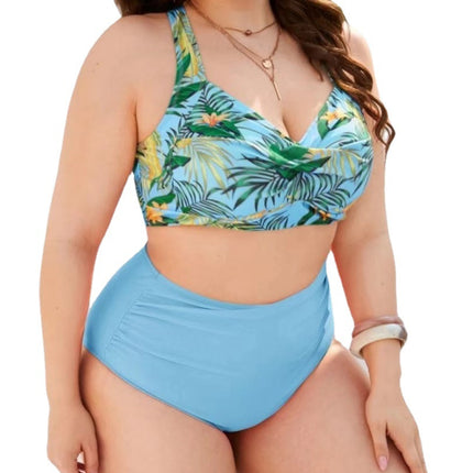 Wholesale Ladies Split Plus Size Bikini Sexy High Waist Swimsuit