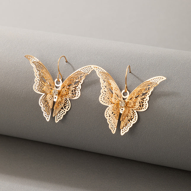 Hollow Butterfly Gold Boho Stud Earrings