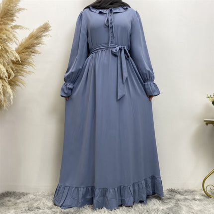 Großhandelsfrauen-Volltonfarbe, die große Schwingen-moslemisches Kleid näht