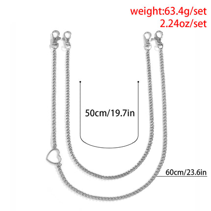 Metal Chain Jeans Chain Waist Peach Heart Shaped Waist Chain