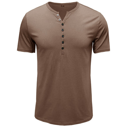 Wholesale Men's Summer Short Sleeve T-Shirt Solid Color Tops