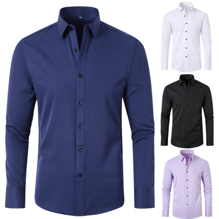 Wholesale Men's Business Long Sleeve Stretch Non-Iron Anti-wrinkle Shirt