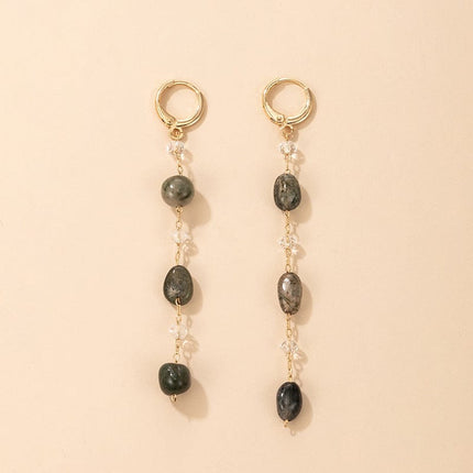 Women‘s Long Chain Faux Stone Earrings