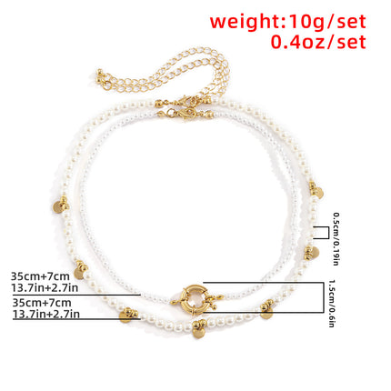 Millet Pearl Necklace Stitching Metal Chain Clavicle Necklace