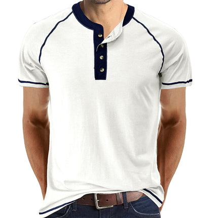 Wholesale Men's Summer Short Sleeve Color Matching T-Shirt
