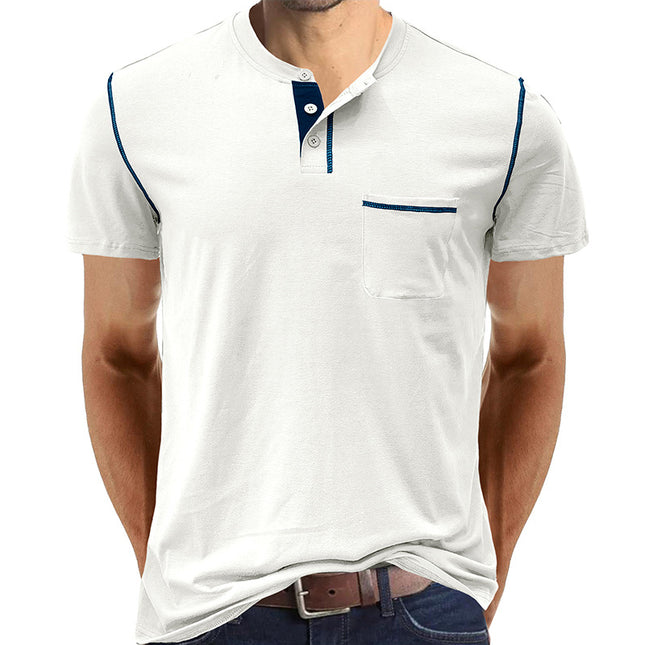 Sommer Herren Casual Colorblock Kurzarm T-Shirt