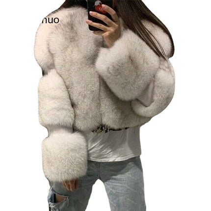 Wholesale Women's Plus Size Faux Fur Coat Short Jacket