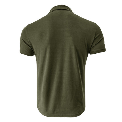 Camisetas de manga corta para hombre con cuello alto de verano