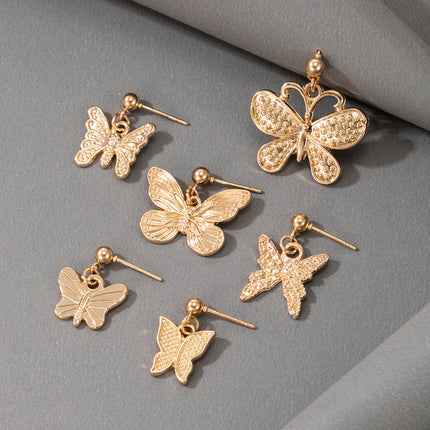 Exaggerated Butterfly Stud Earrings Set