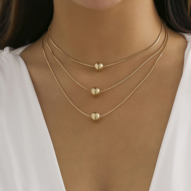 Thin Chain Clavicle Necklace Pearl Pendant Necklace