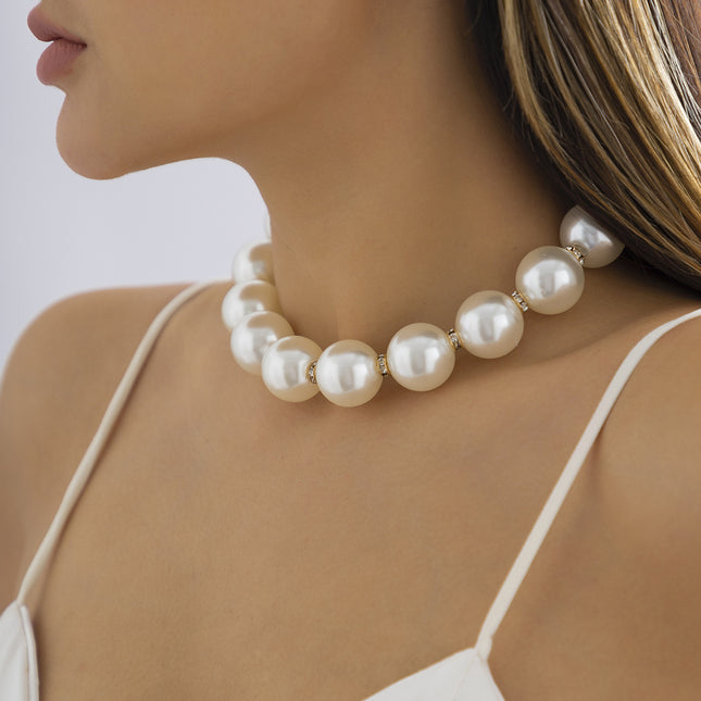 Fashion Beaded Versatile Rhinestone Pearl Necklace