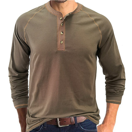 Wholesale Men's Fall Casual Long Sleeve Round Neck T-Shirt