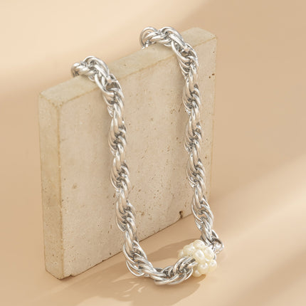 Einfache Art und Weise Imitation Pearl Clavicle Halskette