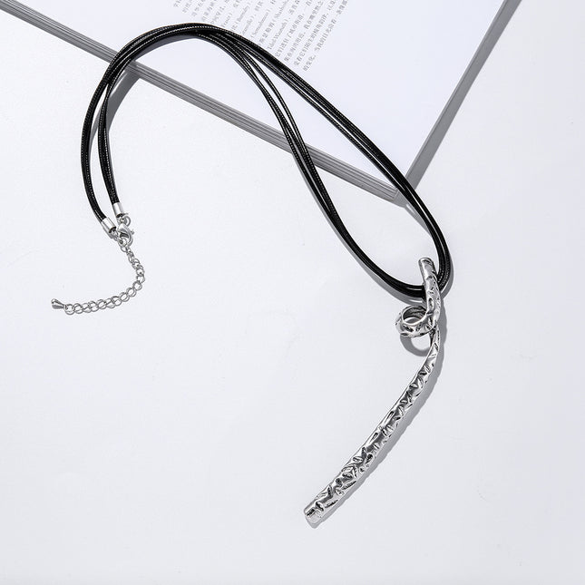 Wholesale Women's Pendant Twisted Irregular Geometric Metal Long Necklace