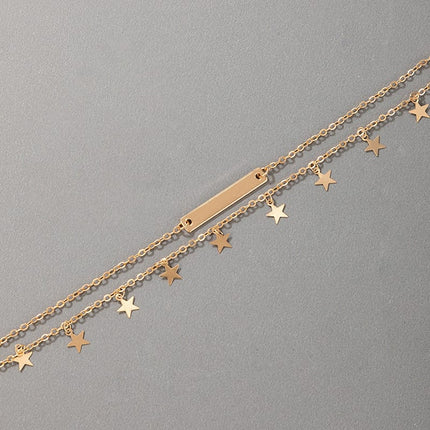 Tassel Pentagon Star Trend Gold Anklet