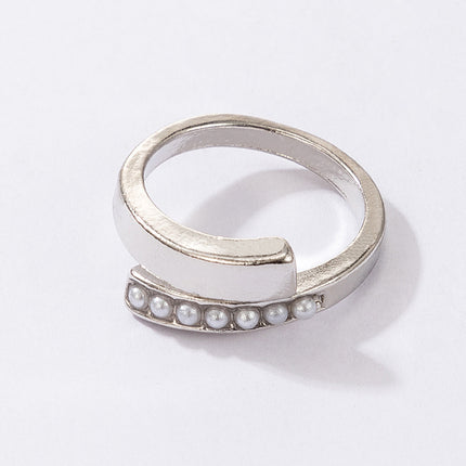 Fashion Silver Irregular Rhinestone Solitaire Single Ring