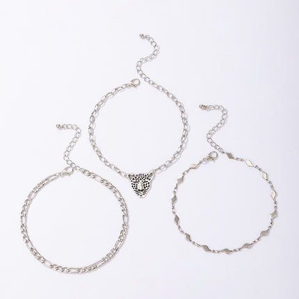 Multilayer Anklet Alloy Chain Anklet Three-piece Set