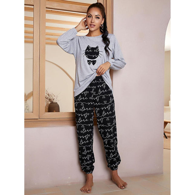 Conjunto de pijama de manga larga para mujer Loungewear