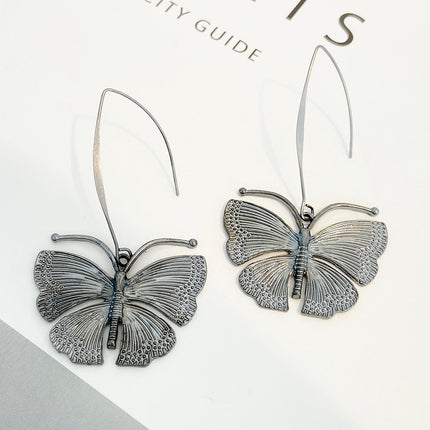 Lange Schmetterlings-Ohrringe Mode-Schmetterlings-Ohrhaken Einfache Ohrringe