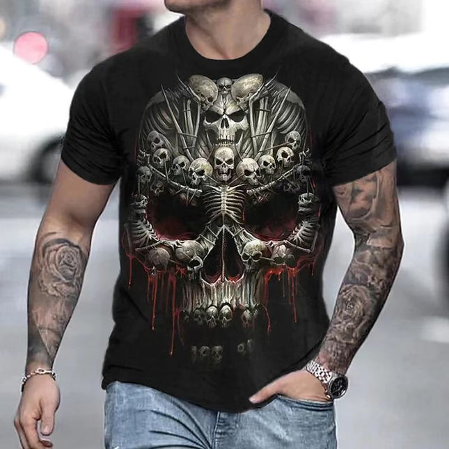 Wholesale Men's Summer Fashion Route Print Short Sleeve T-Shirt