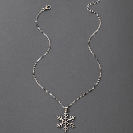 Collar único de copo de nieve de Navidad Collar de plata irregular geométrico