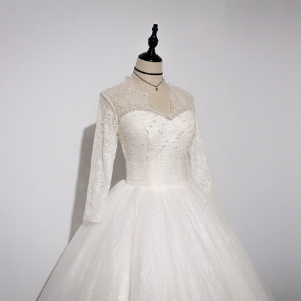 Schleppendes langes Hülsen-Abnehmen-Hochzeitskleid der Braut