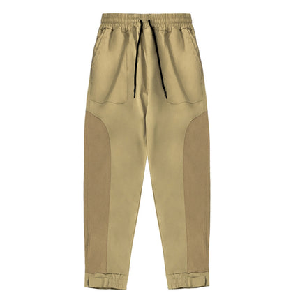 Pantalones casuales deportivos rectos sueltos de empalme de primavera otoño para hombres