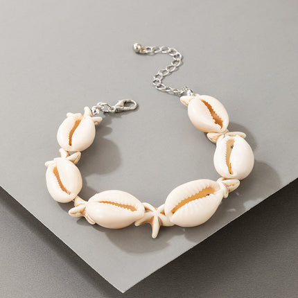 Großhandelsart- und weiseweißer Seashell Starfish-einlagiges Armband