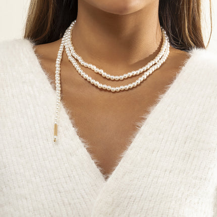 Perle Quaste Vintage personalisierte Perlen Schlüsselbein Halskette