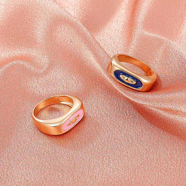 Oil Drop Ring Geometric Satellite Ring Fashionable Cute Fun Jewelry