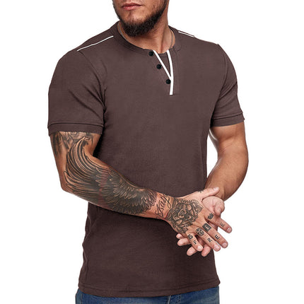 Wholesale Men's Summer Casual Sports V Neck Short Sleeve T-Shirt